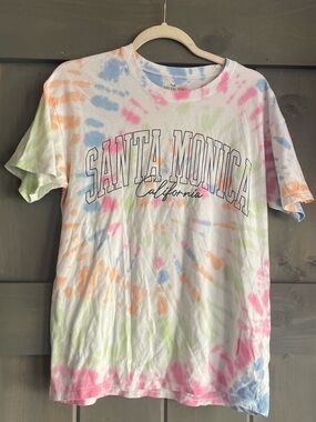 Hollister Pastel Tie-Dye Logo Tee - Pink & Blue